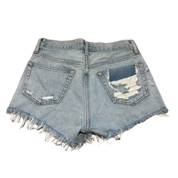 AGOLDE Parker Distressed Vintage Denim High Waisted Cut-Off Shorts - Picture 3 of 5